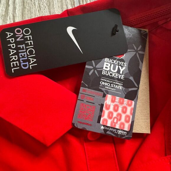 Nike Ohio State Buckeyes Logo SS Windshirt Mens L Scarlet On Field DZ8512-657 - Picture 5 of 14